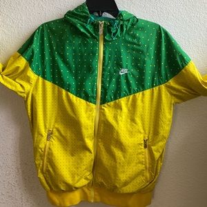 Green and Yellow Nike Vintage Windbreaker